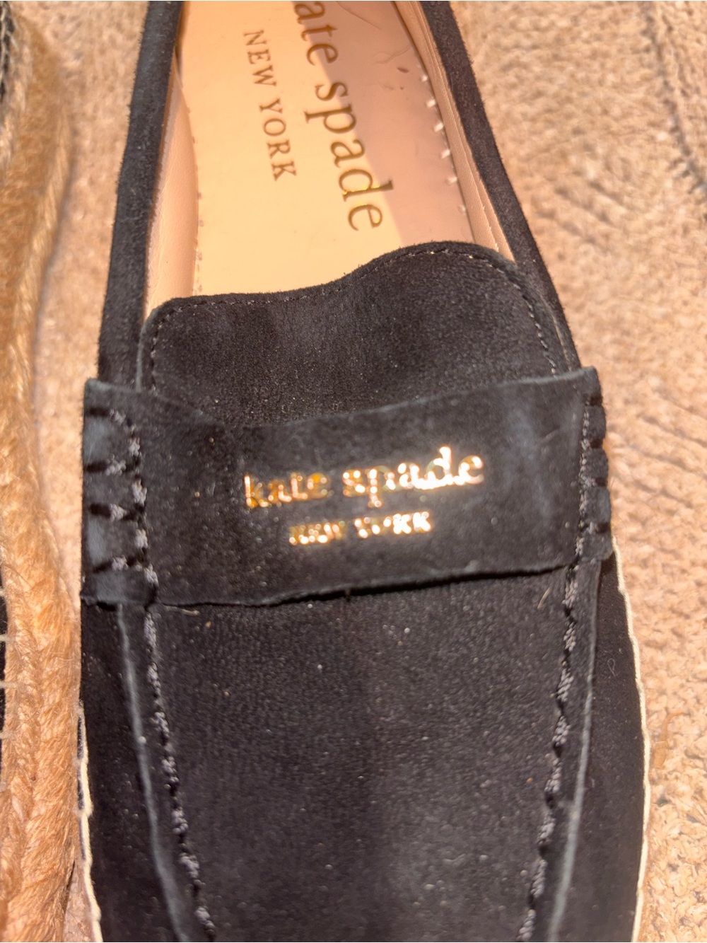 NWT Kate Spade Eastwell Black Suede Espadrille Loafers Women’s 10 - Picture 10 of 10